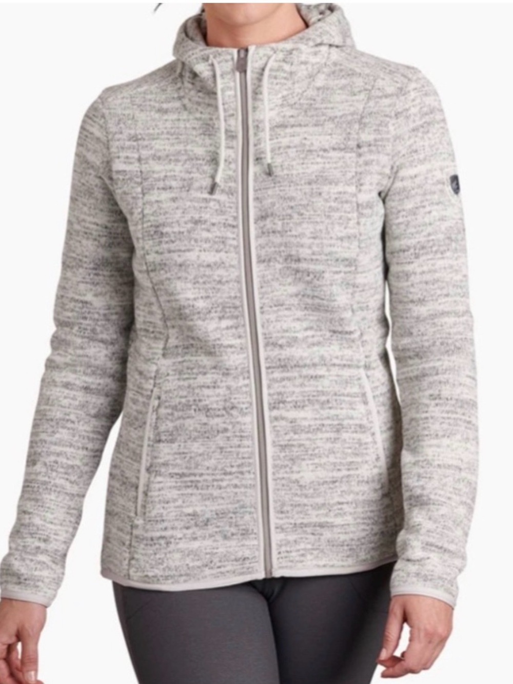 KÜHL Ascendyr Hooded Fleece Jacket in a gray heather color